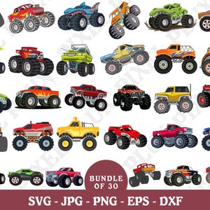 Monster Truck Svg, Monster Truck Svg a strati, File Monster Truck Svg, Clipart Monster Truck, File di taglio per Cricut, Silhouette, Png, Dxf