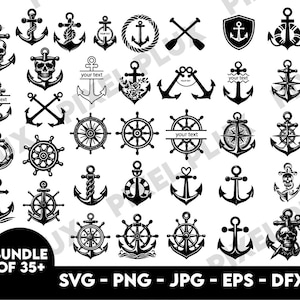 Anker SVG Bundle: Nautische Vektor Clipart (35+ Dateien)