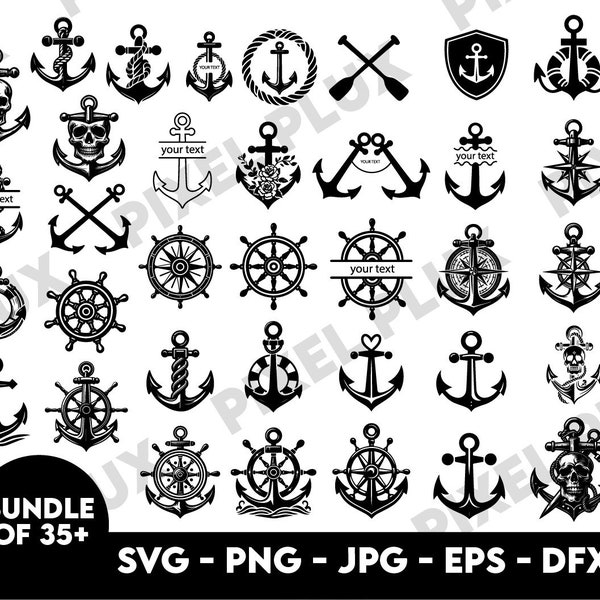 Anchor svg Bundle, Anchor Vector, Anchor Cut File, Boat Svg, Marine Svg, Anchor png, Boat Anchor Svg, Anchor Clipart, Nautical Svg,