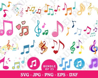 Music Notes SVG,Music Notes PNG,Music note,Clipart,Bundle,DXF,Cut File,Cutting Files,Cricut,Silhouette,Instant download
