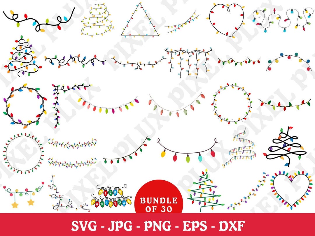 Christmas Lights SVG, Christmas Light String SVG, Christmas Lights ...
