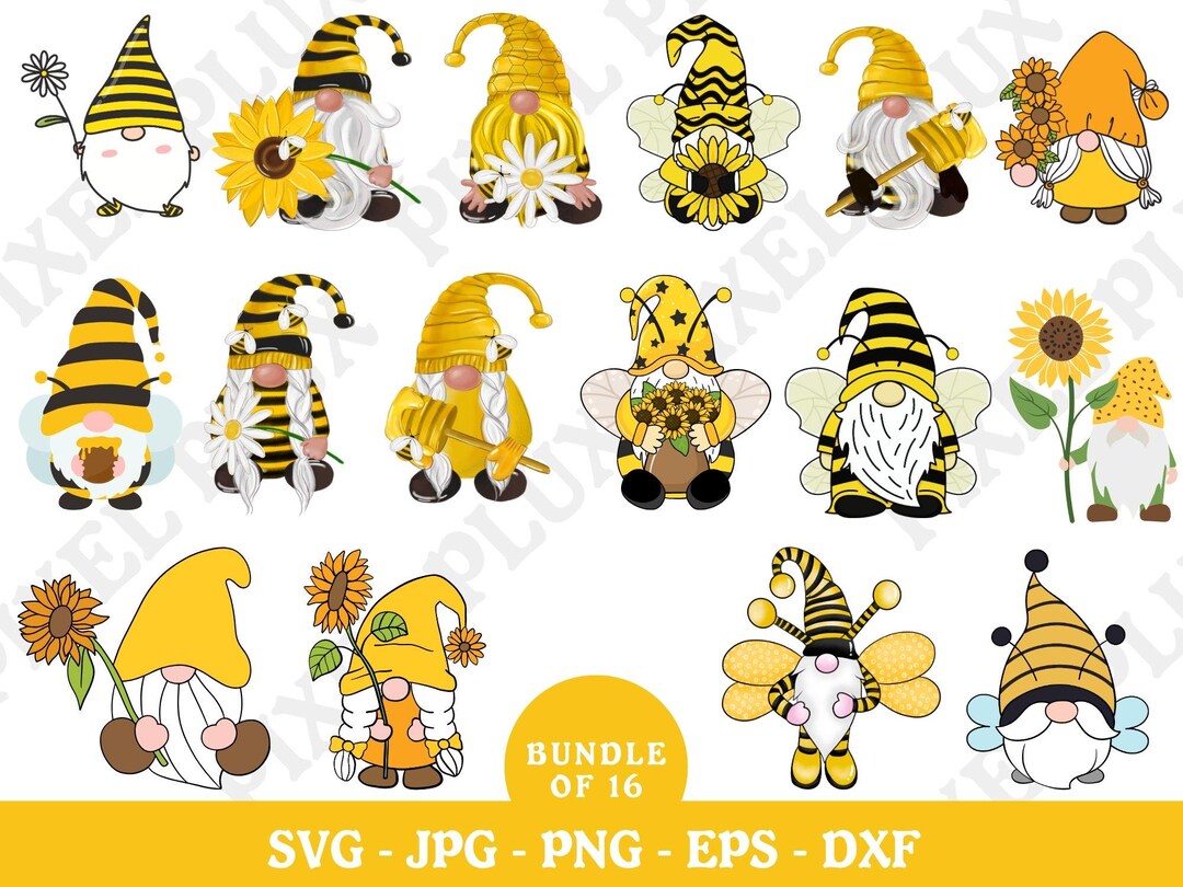Bumble Bee Gnomes PNG: Sunflower Sublimation Design (digital Download ...