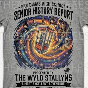 Bill & Ted San Dimas High History Report T-Shirt – Wyld Stallyns Movie Tee