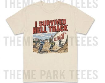 Vintage Hell Track BMX T-Shirt, Retro 80s Movie Racing Graphic Tee, Radical Biker Gift, Nostalgic Theme Park Vacation Unisex Shirt