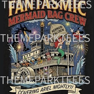 Fantasmic Mermaid Bag Crew Shirt Disney Cast Member Tee Ariel Eric Parody Graphic Tshirt Theme Park Movie Quote Apparel Gift Unisex Top Bild 2