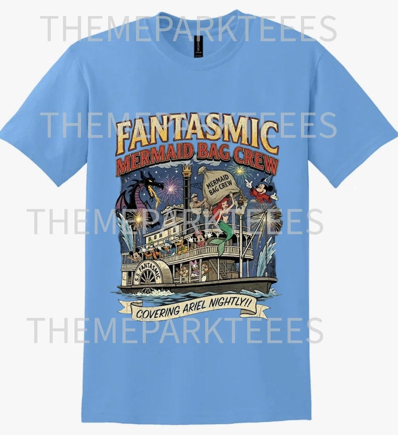 Fantasmic Mermaid Bag Crew Shirt Disney Cast Member Tee Ariel Eric Parody Graphic Tshirt Theme Park Movie Quote Apparel Gift Unisex Top Bild 1