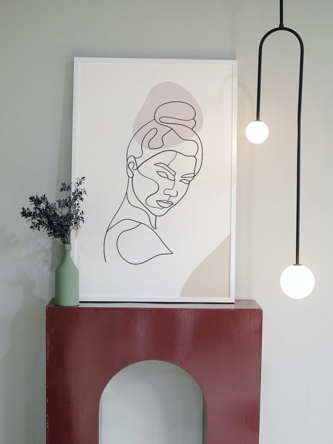 Neutral Minimalist Woman Face Body Line Canvas Prints, Digital Prints ...