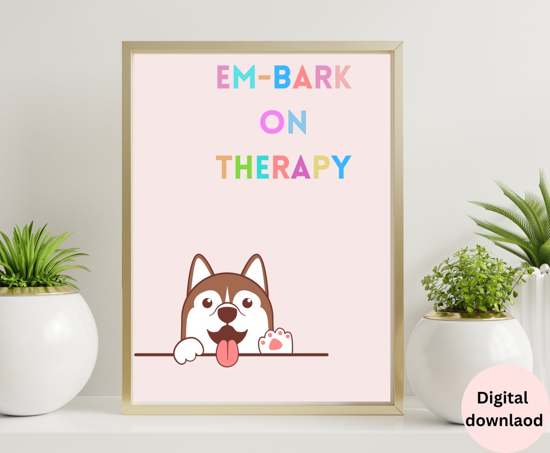 Therapy Office Wall Art, Mental Health Art, Psychology Art, Therapy Poster, Dog Wall Art