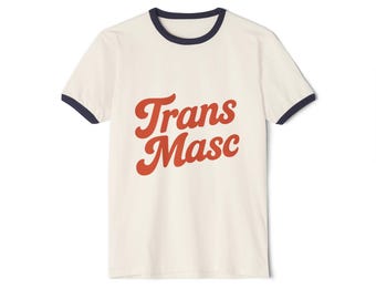 Trans Masc Unisex Cotton Ringer T-Shirt | Pride Apparel, Gender Expression, LGBTQ+ Gift, Retro Style Tee, Everyday Comfort