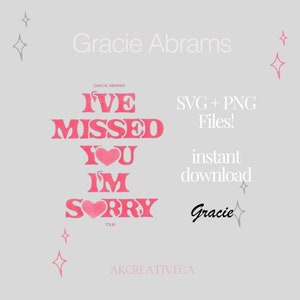 tęsknię za tobą przepraszam gracie abrams svg + png plik, natychmiastowe pobieranie, obwód, bluza z kapturem diy