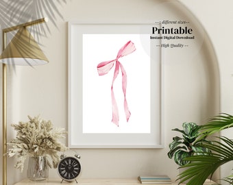 pink bow | coquette | instant download printable poster | trendy wall art | room decor