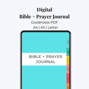 Digital Bible Study + Prayer Journal (Portrait) for Goodnotes - Hyperlinked - Bright Colors - Instant Download PDF| A4 | A5 | Letter