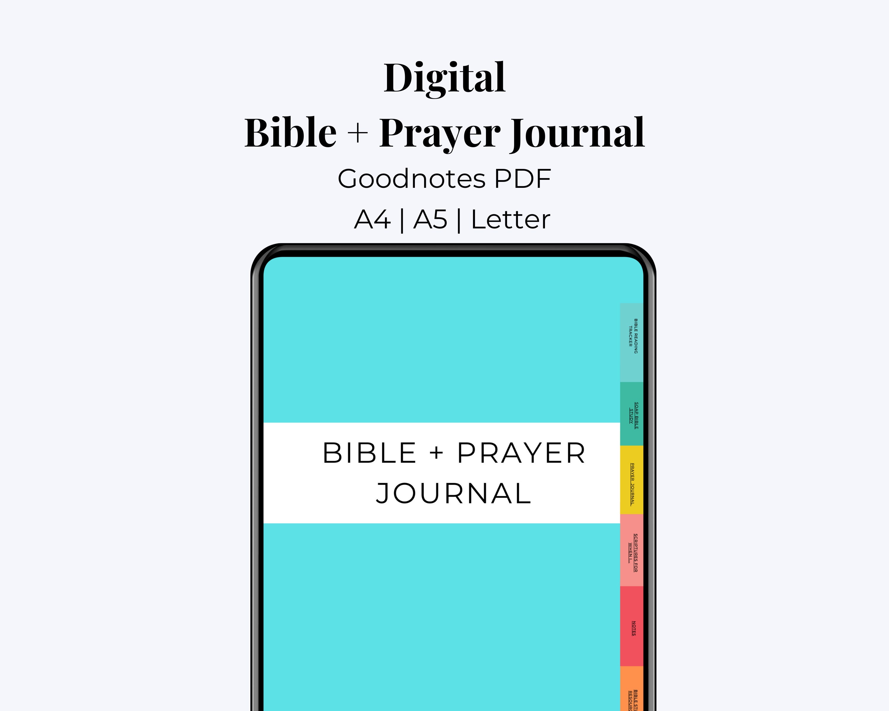 Digital Bible Study Prayer Journal portrait for Goodnotes Etsy