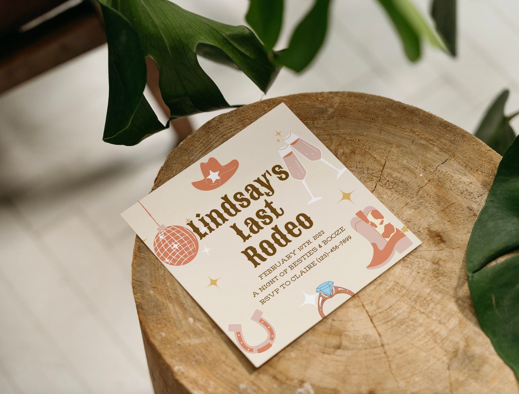 Last Rodeo Bachelorette Party Invitation Customizable Canva Template Disco Cowgirl Party Nashville Austin Texas