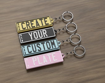 Colourful Personalised Licence Plate Keychain | Stainless Steel Chain | 3d Print | Gifts | Birthday