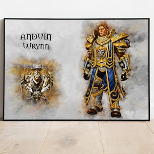 Anduin Wrynn Watercolor Art: World of Warcraft Digital Download