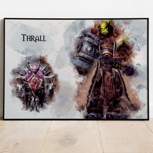 Thrall Watercolor Art: World of Warcraft Digital Download