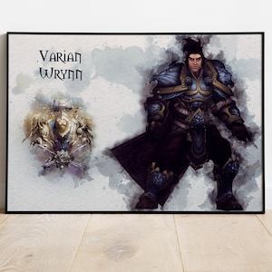 Varian Wrynn Watercolor Art: World of Warcraft Digital Download