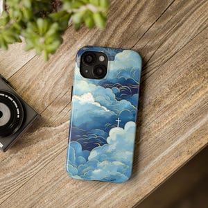Cross In The Clouds iPhone Case, Bible iPhone Case, Jesus Phone Cover, Christian Catholic iPhone Case, Faith iPhone 16 15 14 13 12 11 X Gift
