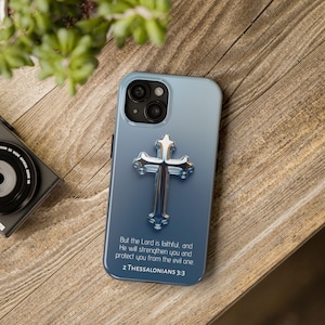 The Lord Is Faithful Christian Cross iPhone Case, Bible Scripture iPhone Cover, Cross iPhone Case, Faith iPhone 16 15 14 13 12 11 X PRO Gift