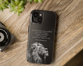 Present Your Requests to God Christian Scripture iPhone Case, Bible Accessory Gift, Tough Faith iPhone 18 17 16 15 14 13 12 PRO Cover