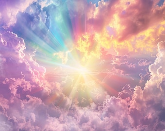 Ethereal Pastel Sky Backdrop Image, Aspect Ratio 16:9, High Resolution PNG JPG Digital Image, DIY Craft, Digital Wallpaper, Instant Download