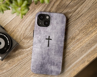 Minimalistische Kreuz Design christliche iPhone Hülle, moderner Glaube Accessoire Geschenk, Bibel Telefon Abdeckung, robuste iPhone 17 16 15 14 13 PRO Hülle