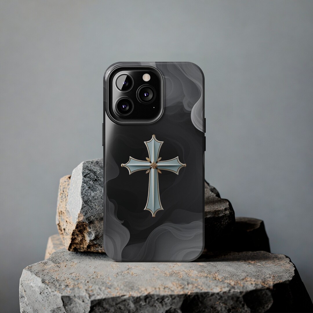 Divine Turquoise Crucifix Cross iPhone Tough Case, Faith iPhone Case