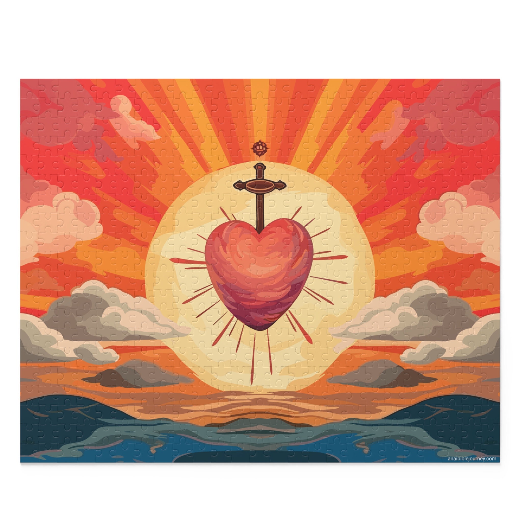 Sacred Heart of Jesus Puzzle, Christian Catholic Jigsaw Puzzle, Faith
