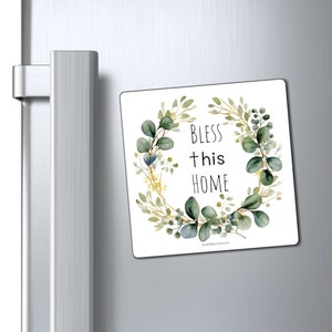 Bless This Home Fridge Magnet, Christian Magnet, Bible Magnets, Faith Refrigerator Magnet, Catholic Gift Magnet, Faith Decor, Christian Gift