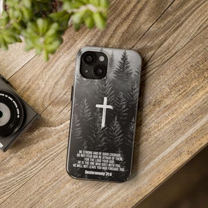 He Will Not Forsake You Deuteronomy 31:6 Christian iPhone Case, Faith iPhone Case, Bible Scripture iPhone 16 15 14 13 12 11 X Gift