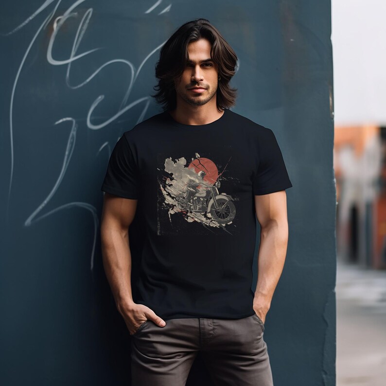 Vintage Motorcycle Rider PNG | Retro Biker Sun Distressed Graphic for T ...