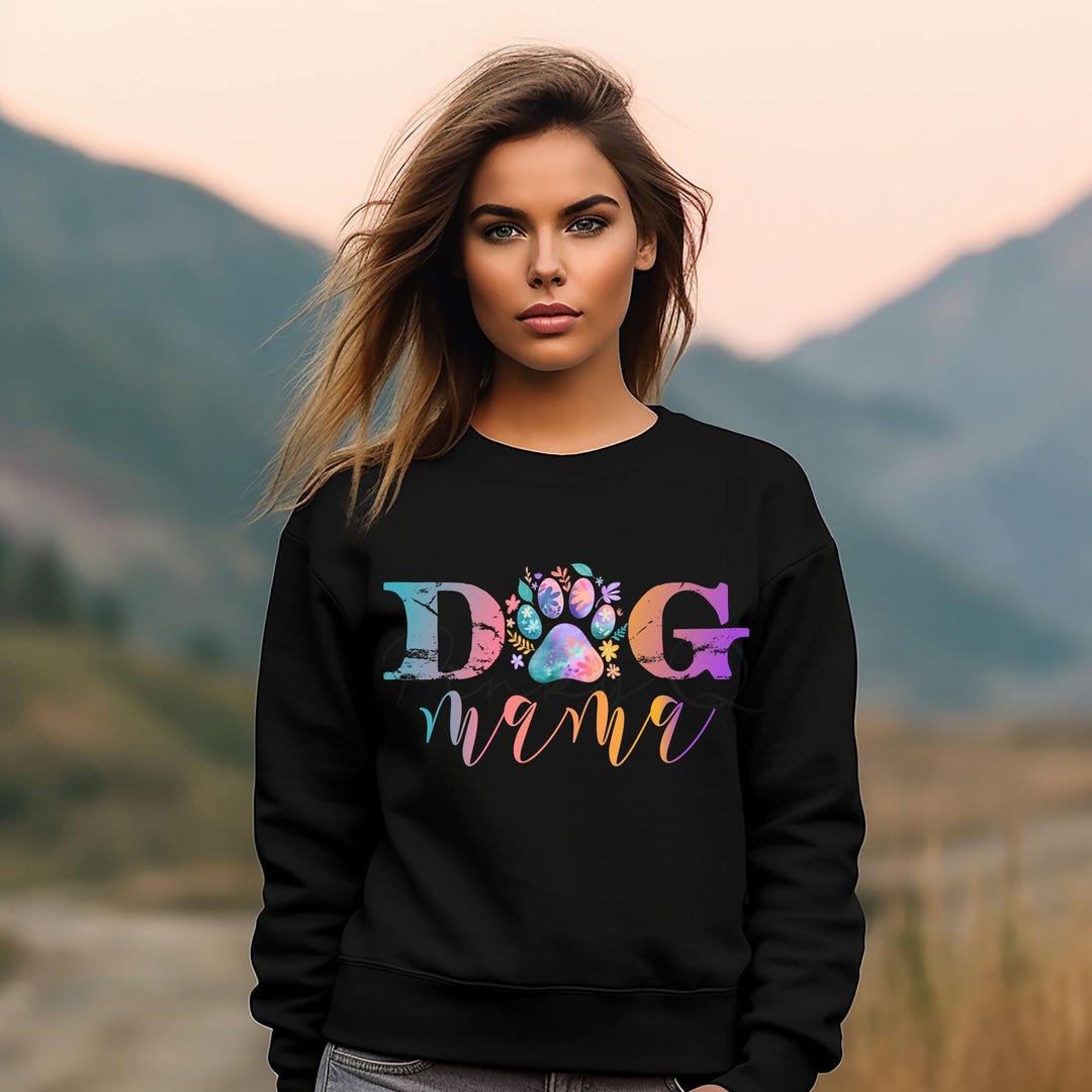 Dog Mama SVG PNG | Floral Paw Dog Mom Design | Dog Mom Shirt Graphic ...