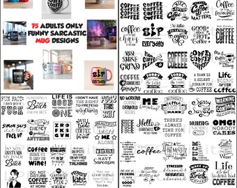 Funny Coffee Mug SVG Bundle: Sarcastic Quotes, Office Humor (Digital Download)