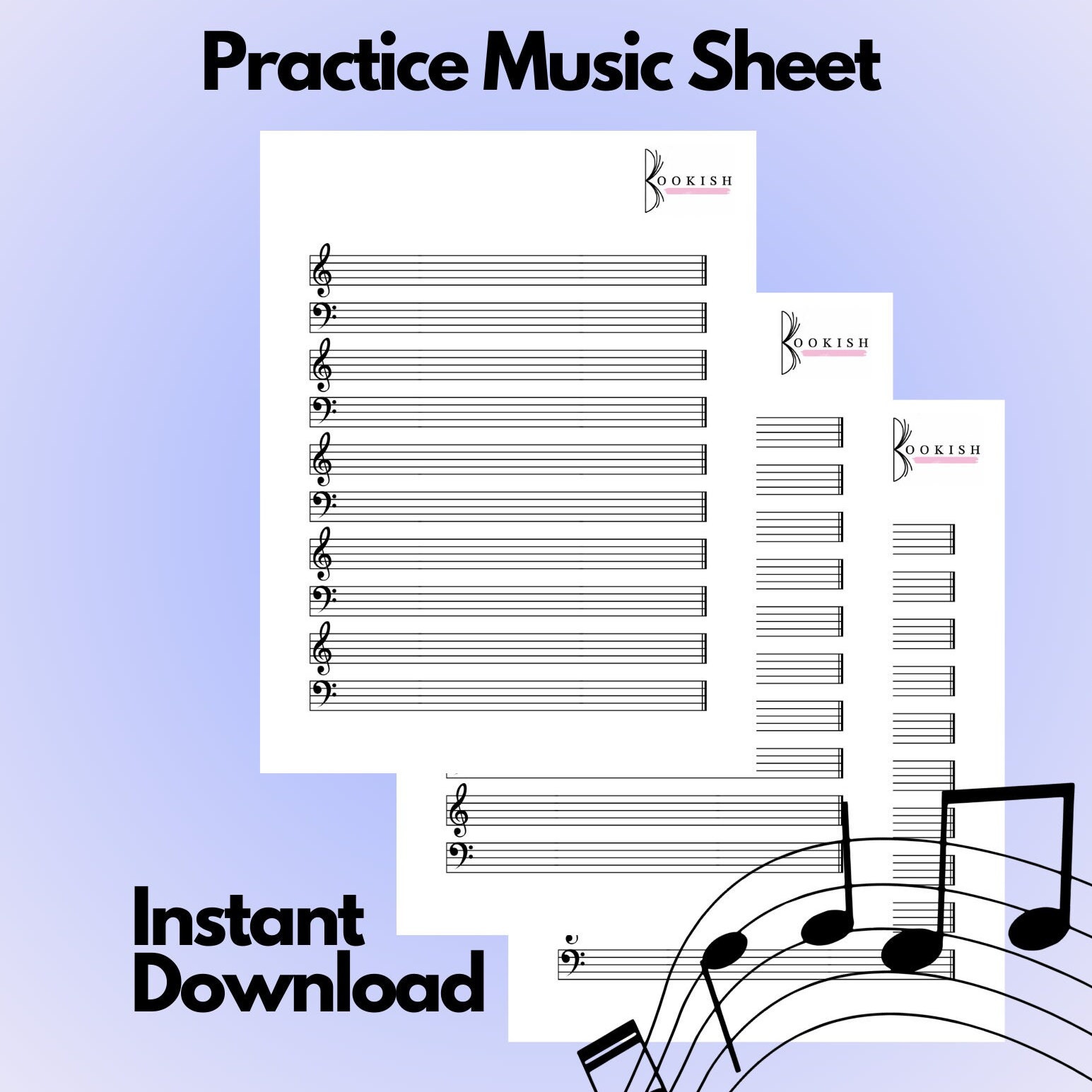Music Sheet Music Practice Template Instant Download Etsy