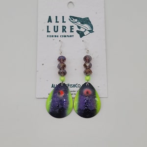 Unique Walleye Rig Earrings!  925 Silver, Plantable Seed Paper, Stand Out & Fish On! (Colorful, Spinner Earrings, Fishing Gifts)