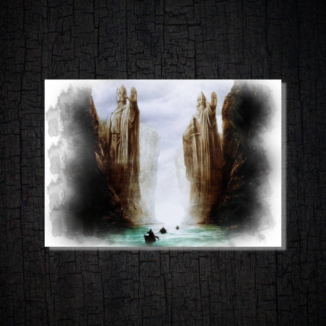 Argonath LOTR Print Poster Digital Watercolor Brush Etsy