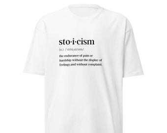 Men's Premium T-Shirt Stoicism Stoic Philosophy Greek Quotes Gym Workout Short Sleeve Unisex Short-sleeve Tee Gift