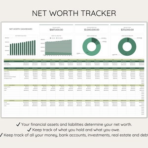 Net Worth Tracker Spreadsheet Template for Google Sheets, Net Worth ...