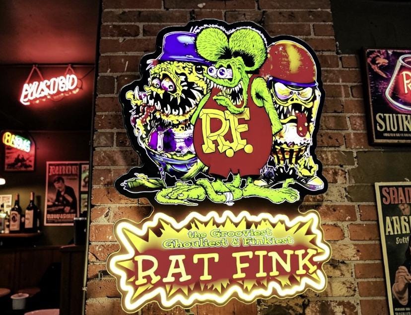 Rat Rod Hot Rod LED Neon Sign 24x20 | USB Powered Dimmable Garage Wall ...