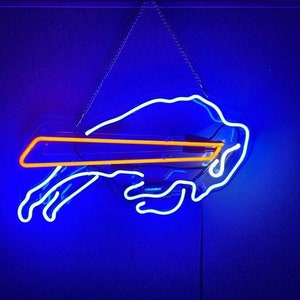 Buffalo Vintage Football Theme 14&quot; Real Glass Neon Sign for Bar Decor