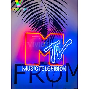 Retro Music TV Theme 20&quot;x16&quot; LED Neon Sign for Game Room & Bar Decor