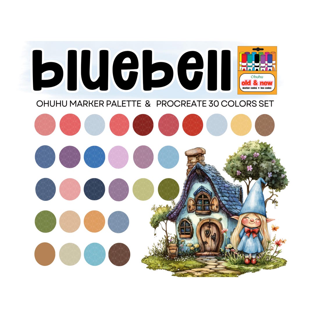 Bluebell Procreate Palette | Ohuhu Marker Colors, HEX Codes (digital ...