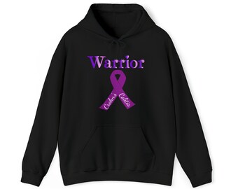 Crohn's / Colitis Warrior - Purple Ribbon hoodie - Unisex Heavy Blend Hooded Sweatshirt