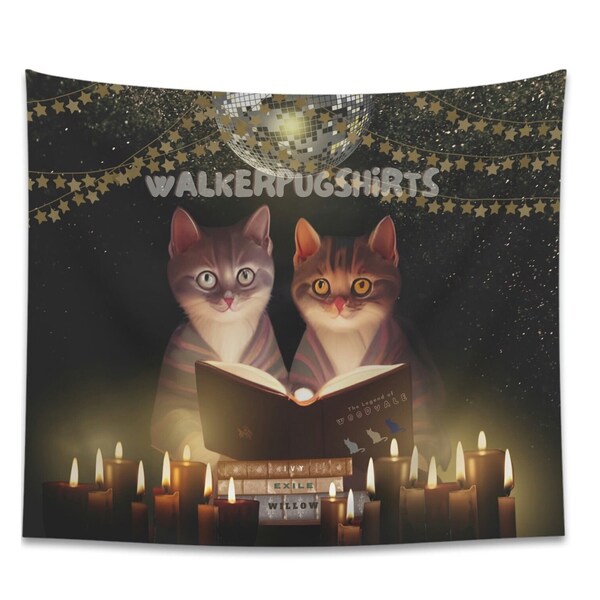 Taylor Swiftie Folklore / Evermore-Inspired Art / Eras Dreamy Kittens / Printed Wall Tapestry