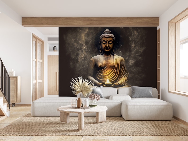 Adesivo effetto 3D bambù e buddha - Sticker adesivo - adesivi murali