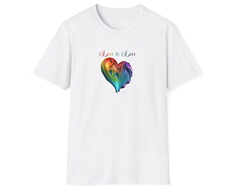 Drippy Rainbow Heart T-Shirt: Love is Love Pride Month Tee