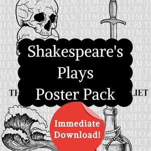 Shakespeare Play 4 Pack of Posters Decor and Education Poster (PACK ONE)