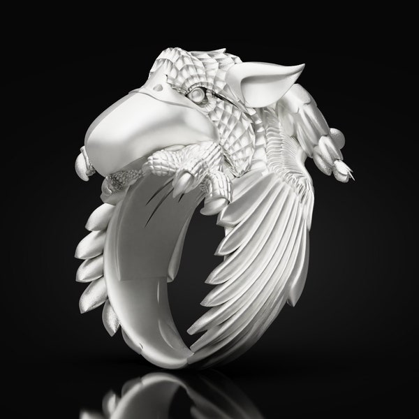 Zilveren Gryphon Ringen voor Man Griffin Sterling Ring Unieke Gryphon Ring Mens Griffin Ring Sterling Silver Mens Rings Pinky Signet Rings Gift