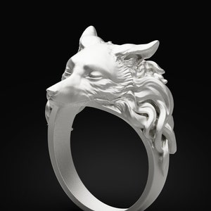 Mens Fox Ring, Fox Head Ring, Mens Silver Ring, Mens Signet Ring, Animal Rings For Man 925k Sterling Silver Ring Unique Gift For Boyfriend